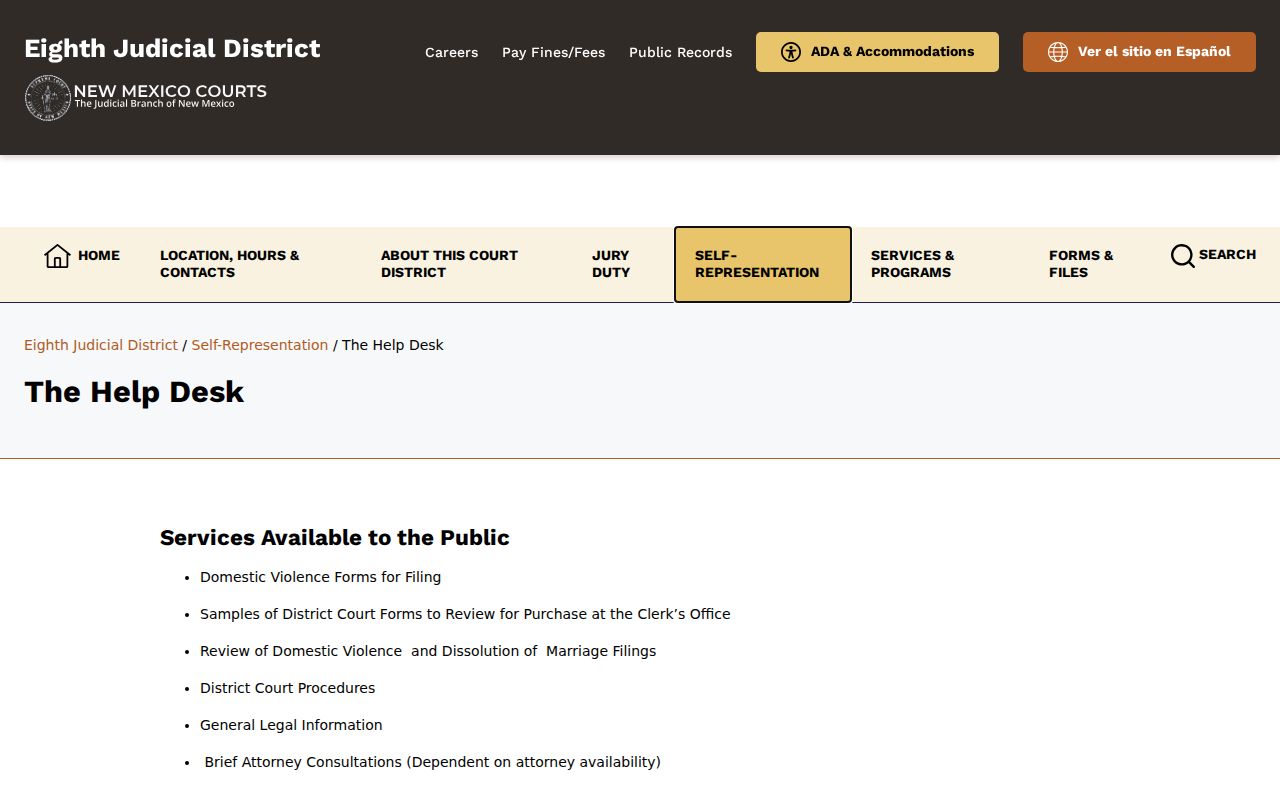 Union County court case records Eighth Judicial District Help Desk information