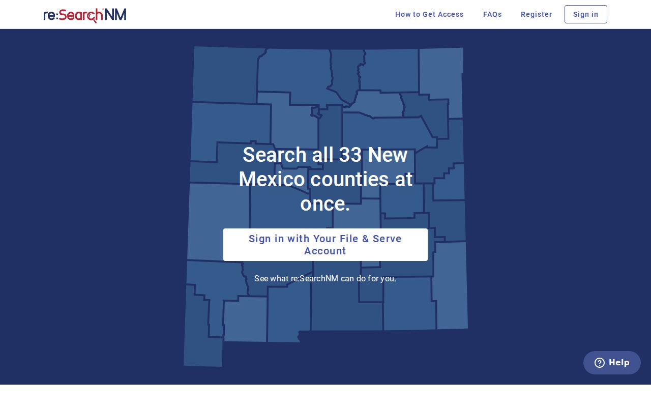 Union County docket search re:SearchNM registered access page
