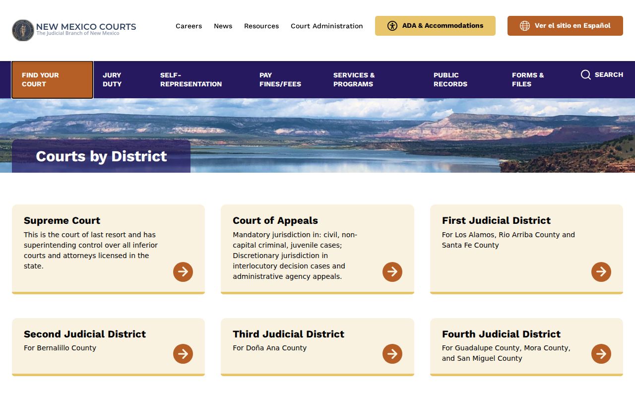 Union County court docket Eighth Judicial District directory page