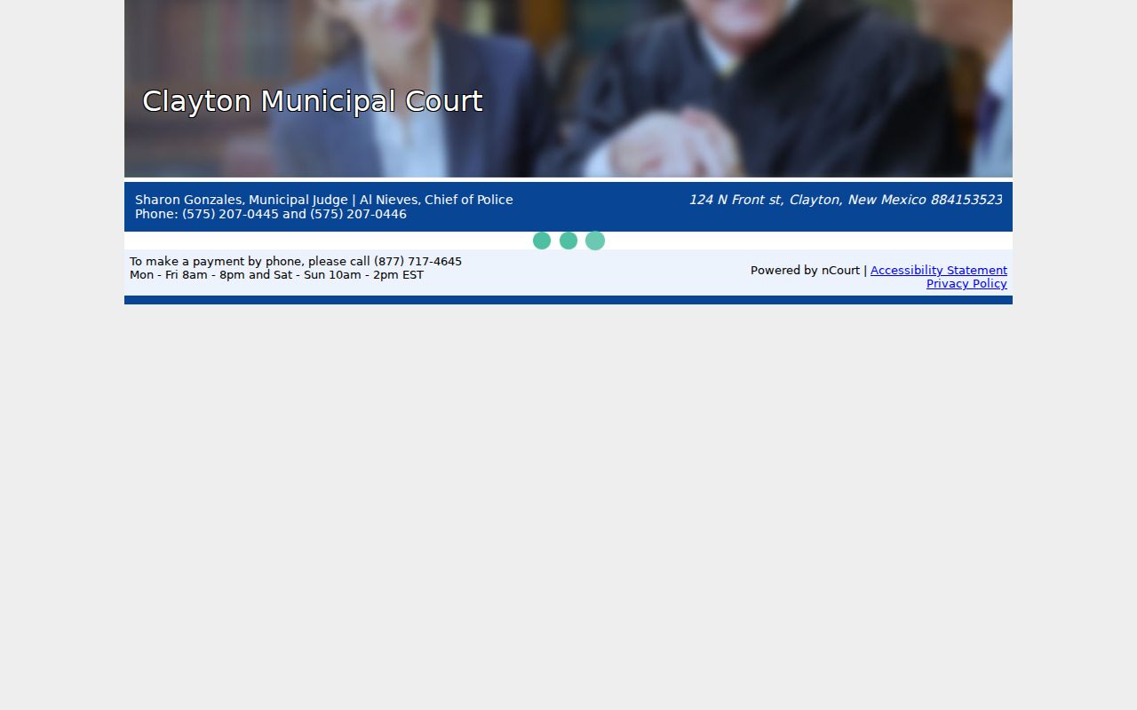Union County traffic court records Clayton Municipal Court payment service